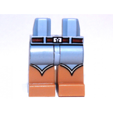 sand blue hips and medium nougat legs with belt with buckle and cowboy boots pattern