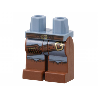 sand blue hips and reddish brown legs with chaps and belts pattern
