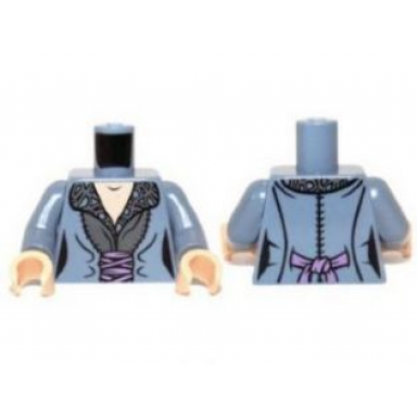 sand blue torso lotr dress with gray patterned collar and pink sash pattern arwen sand blue arms light nougat hands