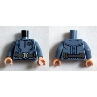 sand blue torso suit with black hydra logo and dark bluish gray belt with silver buckle pattern baron von strucker sand blue arms light nougat hands