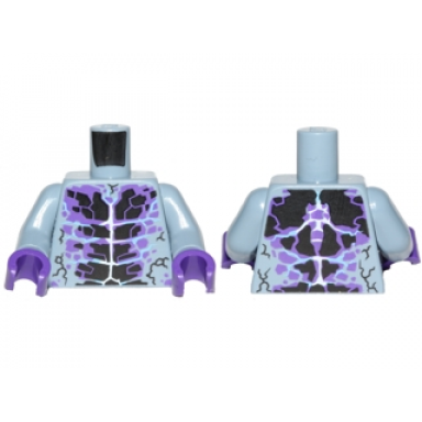 sand blue torso black and dark purple rock veins pattern sand blue arms dark purple hands