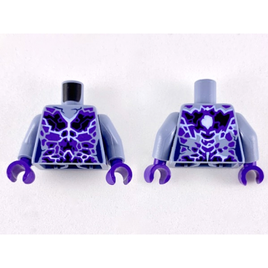 sand blue torso female outline with black and dark purple rocks and white and blue lightning effect pattern sand blue arms dark purple hands