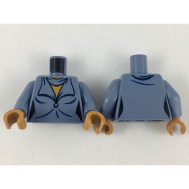 sand blue torso female scarf and dress top with large lapels medium nougat neck pattern sand blue arms medium nougat hands