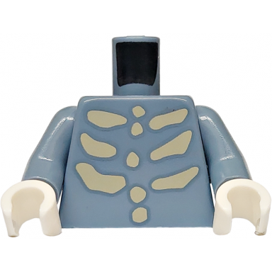 sand blue torso tan skeleton ribs pattern sand blue arms white hands