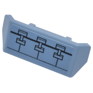 sand blue vehicle spoiler with bar handle with black outline bolts on sand blue background pattern sticker - set 75314