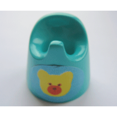light turquoise scala baby potty with teddy bear head pattern sticker - set 3152