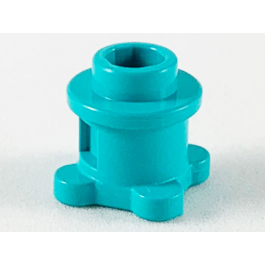 light turquoise brick round 1 x 1 x 2 3 with flower edge 4 knobs on base