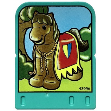 story builder crazy castle card with horse with barding pattern