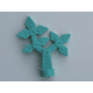 light turquoise duplo plant flower metal design with 8 petals little robots