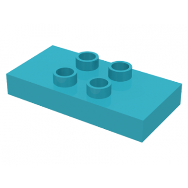 light turquoise duplo tile modified 2 x 4 x 1 2 thick with 4 center studs