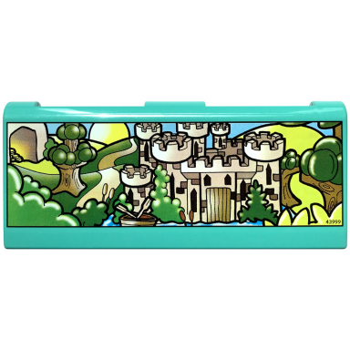 light turquoise story builder crazy castle card storage unit and memory card with castle pattern