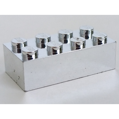 chrome silver brick 2 x 4
