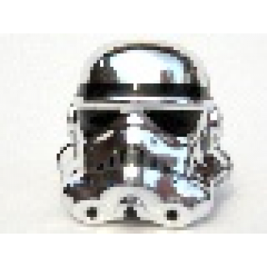 chrome silver minifigure headgear helmet sw stormtrooper 2 chin holes pattern