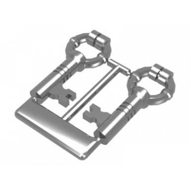 chrome silver minifigure utensil keys 2 on sprue
