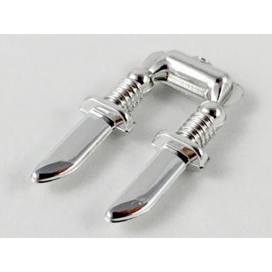 chrome silver minifigure weapon knives 2 on sprue
