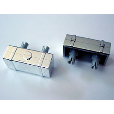 chrome silver vehicle gas tank 2 x 4 with two pins