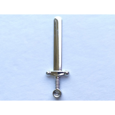 chrome silver minifigure weapon sword greatsword round