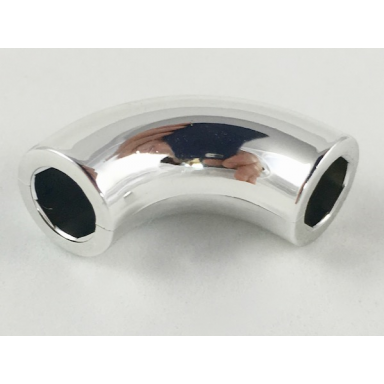 chrome silver brick round 1 x 1 d 90 degrees elbow macaroni - no stud - type 1