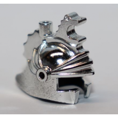 chrome silver minifigure headgear helmet castle with dragon crown top