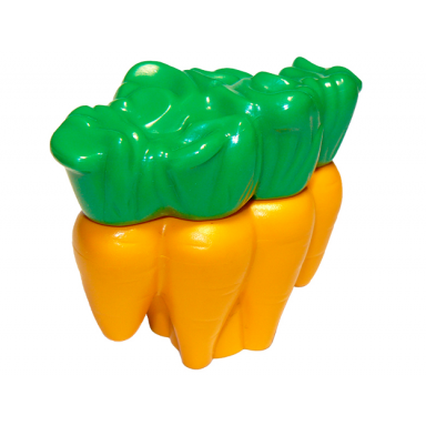 medium orange duplo carrots with green leaves pattern