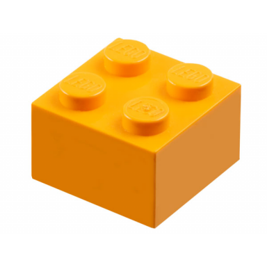 medium orange brick 2 x 2