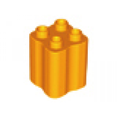 medium orange duplo brick 2 x 2 x 2 with indented sides tree trunk