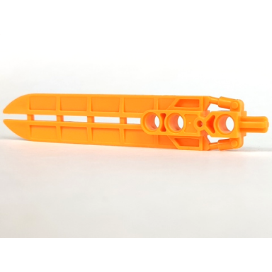 medium orange bionicle weapon sword with hydraulics and 3 pin holes