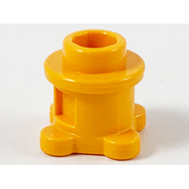 medium orange brick round 1 x 1 x 2 3 with flower edge 4 knobs on base