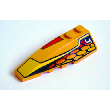 medium orange wedge 6 x 2 left with racer hot scorcher 4 pattern