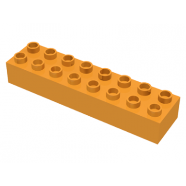 medium orange duplo brick 2 x 8