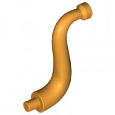 medium orange elephant tail trunk with bar end - short curved tip