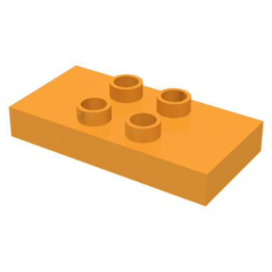 medium orange duplo tile modified 2 x 4 x 1 2 thick with 4 center studs