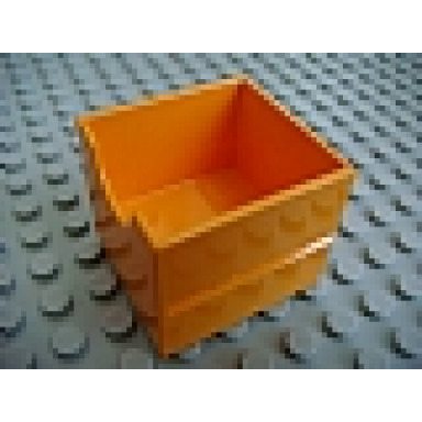 medium orange duplo furniture drawer 2 x 2 with semicircle cutout