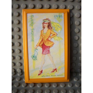 medium orange scala wall panel 6 x 10 with funky fashion 1998 pattern sticker - set 3118