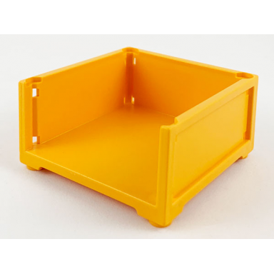 medium orange scala box 7 x 7 x 3 with 3 sides