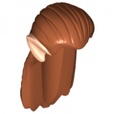 dark orange minifigure hair long straight with light nougat elf ears pattern