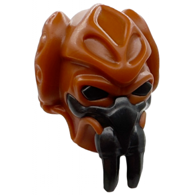 dark orange minifigure head modified sw kel dor with molded pearl dark gray mask pattern plo koon