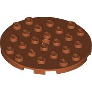 dark orange plate round 6 x 6 with hole
