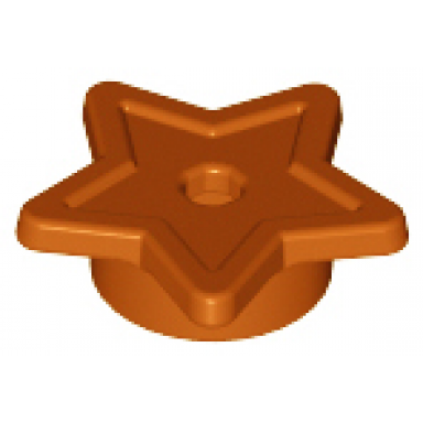dark orange plate round 1 x 1 with star and small pin hole