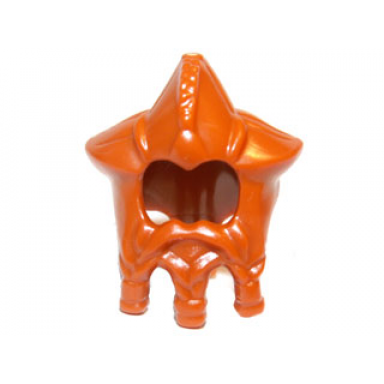 dark orange minifigure hair spiked with braided beard and ponytail