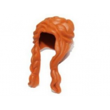 dark orange minifigure hair female long braided on right hole on top