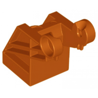 dark orange duplo hook base 2 x 2 with thick bracing drum narrow ridged holder