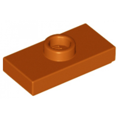 dark orange plate modified 1 x 2 with 1 stud with groove and bottom stud holder jumper
