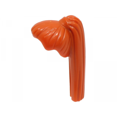 dark orange minifigure hair female ponytail long straight with hair tie