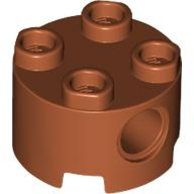 dark orange brick round 2 x 2 with pin holes