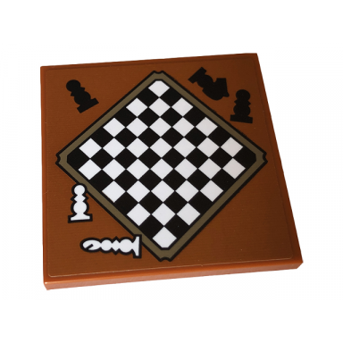 dark orange tile 4 x 4 with chessboard pattern sticker - set 76409