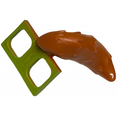 dark orange minifigure costume tail fluffy with lime hips attachment pattern
