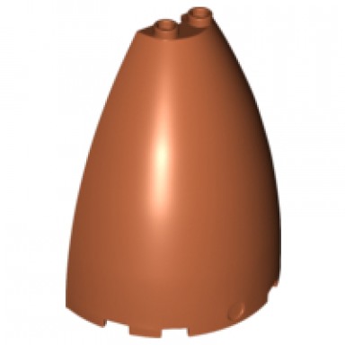 dark orange cone half 6 x 3 x 6 elliptic paraboloid