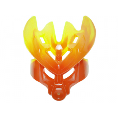 dark orange bionicle mask protector with marbled trans-neon green pattern protector mask of stone