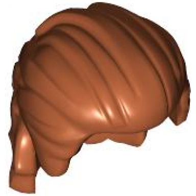 dark orange minifigure hair mid-length swept back with ruffled back